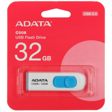 Флеш-накопитель USB2.0 32Gb A-data (C008-32G-RWE) бело-синий