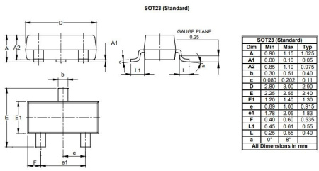 транзистор FET 2N7002 (mark 12*)60V 0.12A N-Ch 7.5ohm SOT23