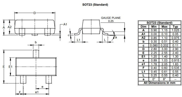 транзистор FET 2N7002 (mark 12*)60V 0.12A N-Ch 7.5ohm SOT23