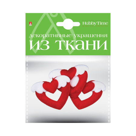 Декоративные украшения из ткани, набор №11, "Сердечки S" Hobby Time 2-159/07