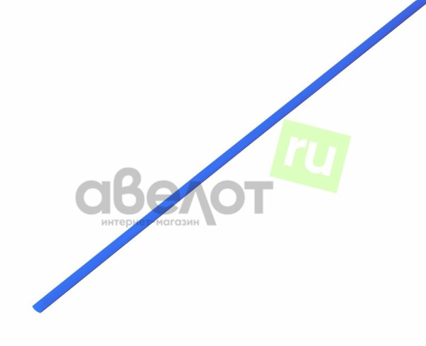 Трубка термоусадочная 2:1,   1.0/0.5мм, синяя, подавление горения, отрезок 1м, Rexant