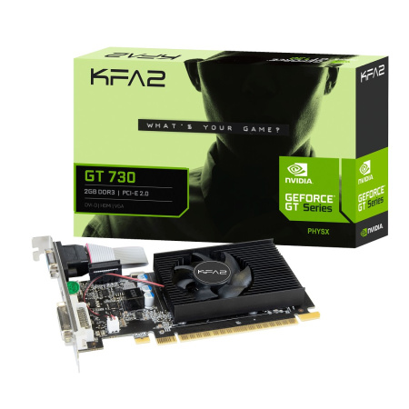 Видеокарта GeForce GT730 KFA2 2Гб GDDR3,64bit,DVI,HDMI,VGA (70NPF4HX003K) ret Видеокарта GeForce GT730 KFA2 2Гб GDDR3,64bit,DVI,HDMI,VGA (70NPF4HX003K) ret