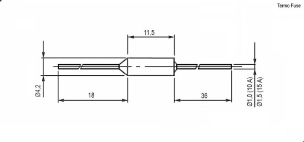 Термопредохранитель axial, 192C, 15A, 250V, RY192 TF192