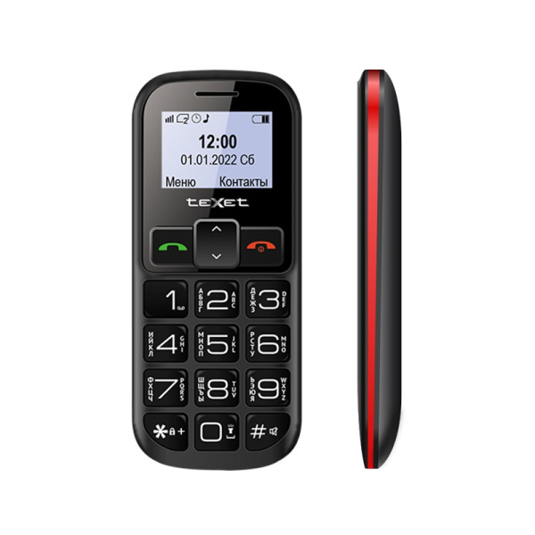 Сотовый Texet TM-B322 Black/Red 2sim/1.44"/128*64/microSD/Bt/600мАч/моноблок
