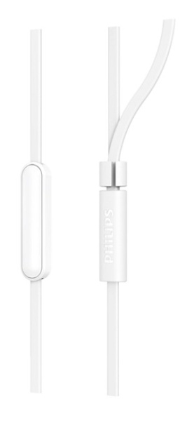 Гарнитура проводная Philips TAE1105WT/00 вставные, 16 Ом, 102дБ, кабель 1.2м Белый