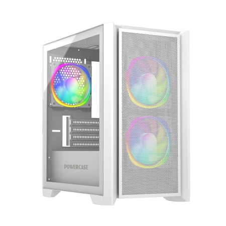 Корпус mATX Б_БП Powercase Alisio Micro Z3W ARGB (USB3.0, Audio, TG, 3x120mm ARGB,белый)[CAMZW-A3]
