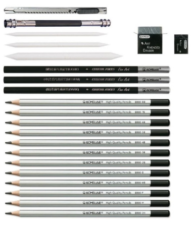 Набор для скетчинга 22 предм. ACMELIAE, металл. футл. (44054)