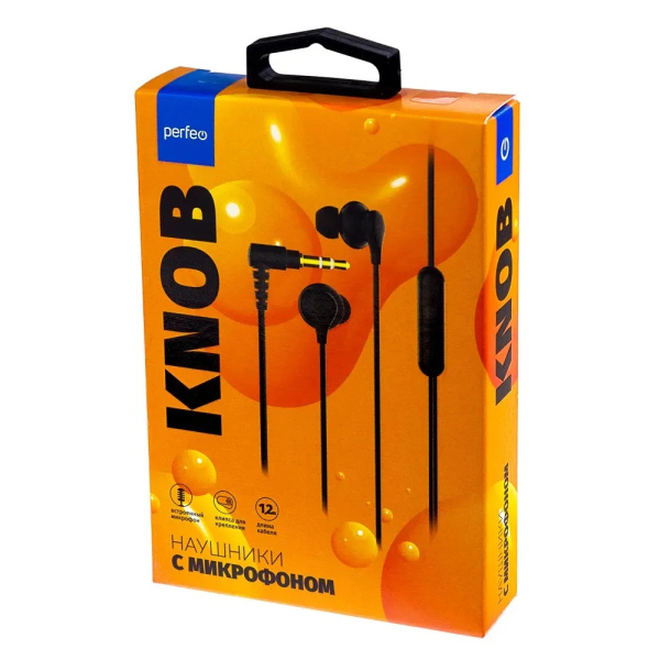 Гарнитура Perfeo KNOB внутриканальные, черный (PF_C3211)