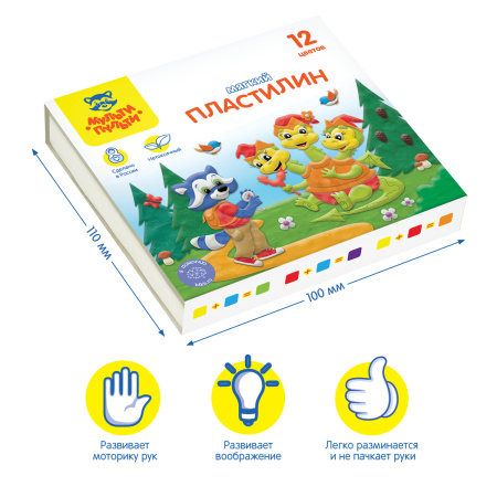 Пластилин 12цв. Мульти-Пульти "Енот в сказке"  МП_41710