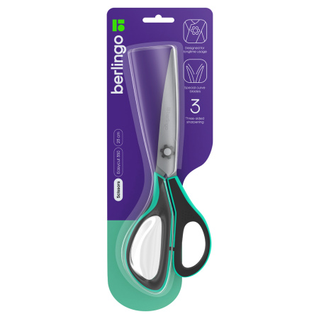 Ножницы 23см. BERLINGO "Easycut 350" бирюзовый (DNn_23035_b)