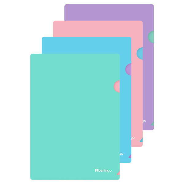 Папка-уголок А4 200мкм. BERLINGO "Haze" ассорти (LFp_A4925)