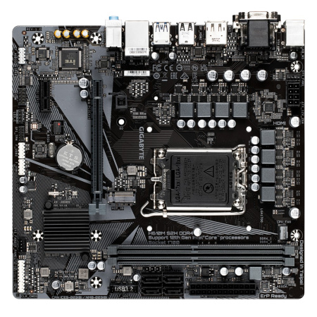 Мат.плата S1700 H610 Gigabyte H610M S2H V3  DDR4 (mATX,2DDR4,M.2,4SATA3,VGA,DVI,HDMI,DP,PC3200)