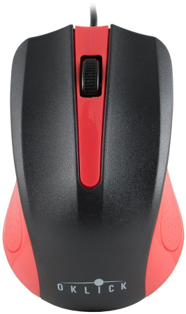 Мышь USB Oklick 225M оптическая, 1200dpi, кабель 1.3м, Black/Red