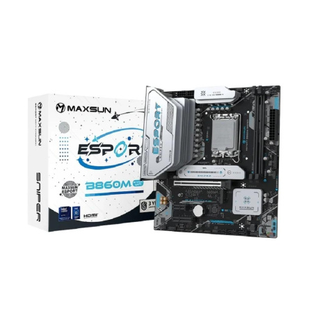 Материнская плата MAXSUN MS-eSport B860M SNIPER WIFI, LGA1851, B860, 2*DDR5, 3*SATA3, 3*M.2, USB 3.2, USB 2.0, 1*PCIEx16, 1*PCIex4, 1*PCIex1, HDMI+DP, mATX