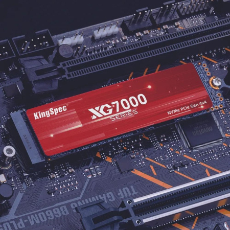 Твердотельный накопитель/ Kingspec SSD XG7000 2280, 512GB, M.2(22x80mm), NVMe, PCIe 4.0 x4, 3D NAND, R/W 7200/4400MB/s, IOPs 630 000/390 000, TBW 300, DWPD 0.89, with Heat Sink (3 года)