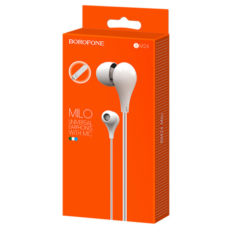 Гарнитура проводная BOROFONE BM24 вставные, кабель 1.2м, белый