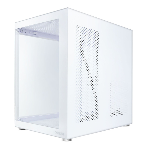 Корпус mATX Б_БП Ginzzu V220 Ginzzu V220 (USB3.0,Audio,белый,"стеклянный куб")