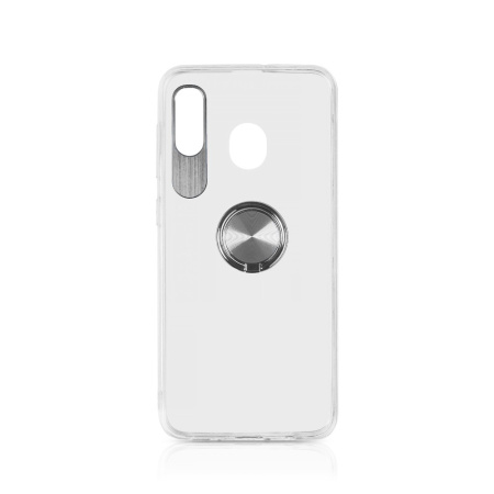 Чехол силиконовый для Samsung Galaxy A20/A30 с кольцом-держателем DF sTRing-02 (silver)