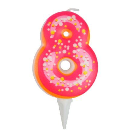 Свеча "Цифра 8. Пончик" 6 см (6058074)