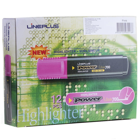Маркер текстовыделитель Line Plus "HI-700C" розовый, 1-5мм (207999)