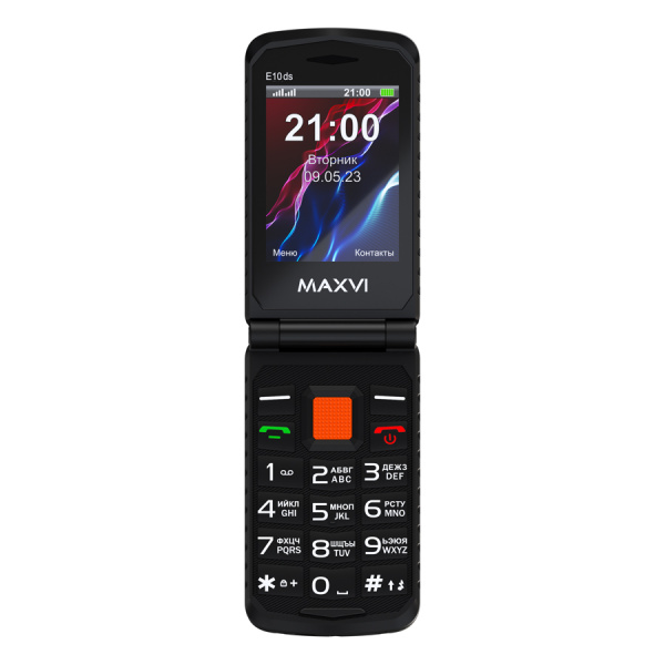 Сотовый Maxvi E10ds Orange 2sim/2.8"/240*320/microSD/1.3МП/Bt/2000мАч/раскладушка