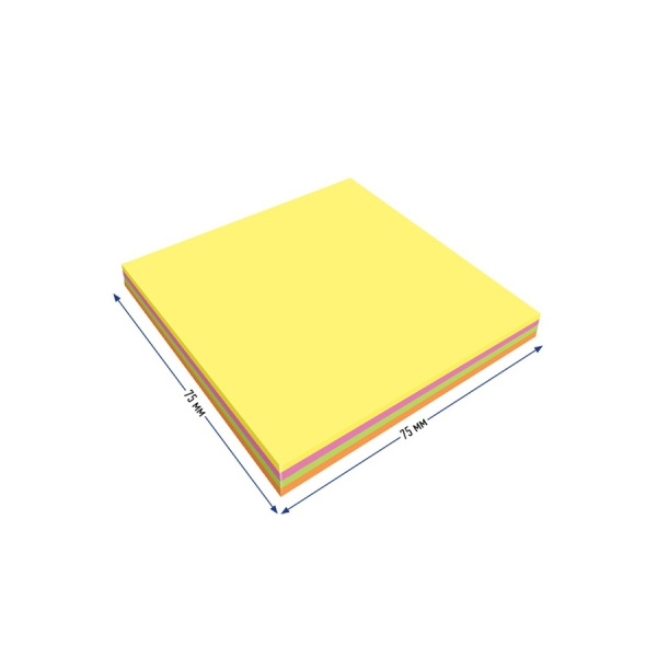 Блок самоклеящийся BERLINGO 75*75мм. "Ultra Sticky" 100л. 4 неон. цвета (LSn_39602)