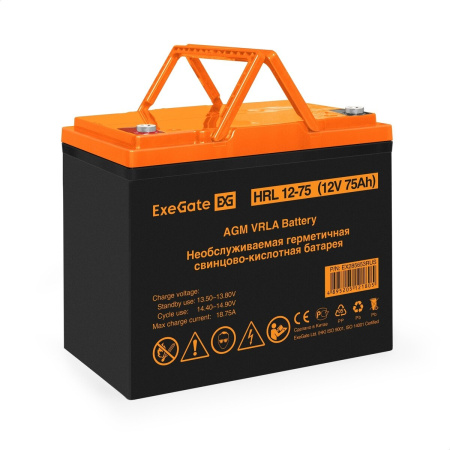 ИБП ExeGate FineSine SX-1000.LCD.AVR.2SH 1000VA/600W, LCD-дисплей, AVR, 2*Schuko + АКБ ExeGate HRL 12-75 1 шт. (EX295997RUS+EX285653RUS)