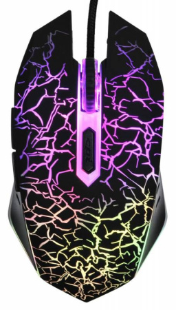 Игровая мышь USB Oklick 905G Invasion оптическая, 3200dpi, 5кн., подсветка, кабель 1.5м, Black