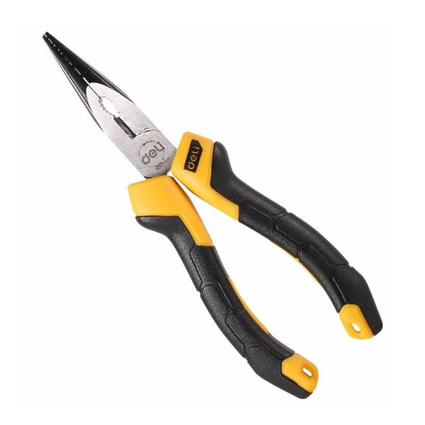 Длинногубцы 160мм, Deli DL2106Z, CrV, прямые