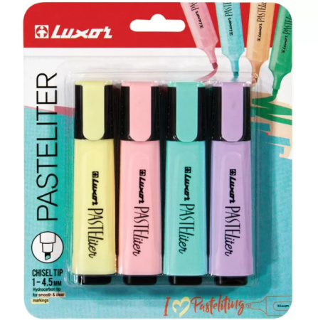 Набор маркеров текстовыделителей LUXOR "Pasteliter" 4 цв., 1-5мм, (4020P/4BC)