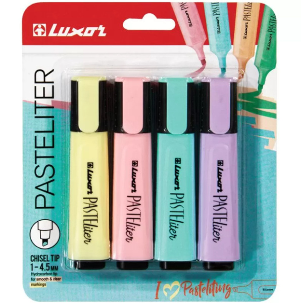 Набор маркеров текстовыделителей LUXOR "Pasteliter" 4 цв., 1-5мм, (4020P/4BC)