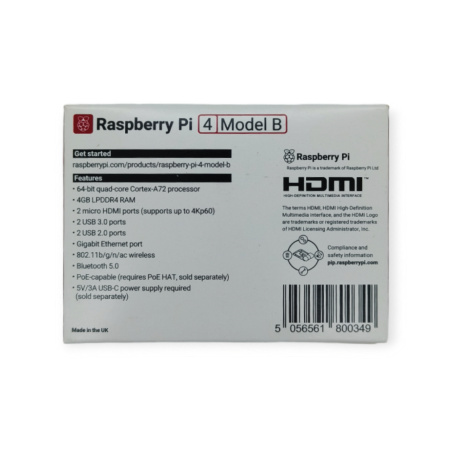 Микрокомпьютер Raspberry Pi 4 Model B (4 ГБ)
