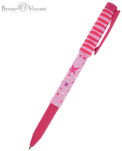 Ручка шариковая Bruno Visconti "FreshWrite "Звездочки" 0,7мм., синяя (20-0214/01)