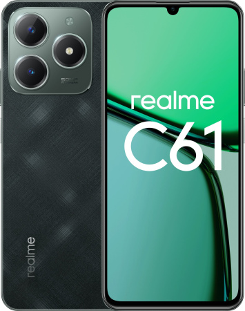 Смартфон Realme C61 8Гб 256Гб Темно-Зеленый 6.74", 1600*720, IPS, 8*1.8ГГц, 50+0.08Мп, 5Мп, 4G, NFC, 5000мАч, And 14