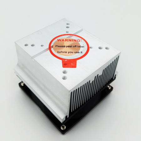 Радиатор с вентилятором 12в и линзой  90гр для мощного светодиода