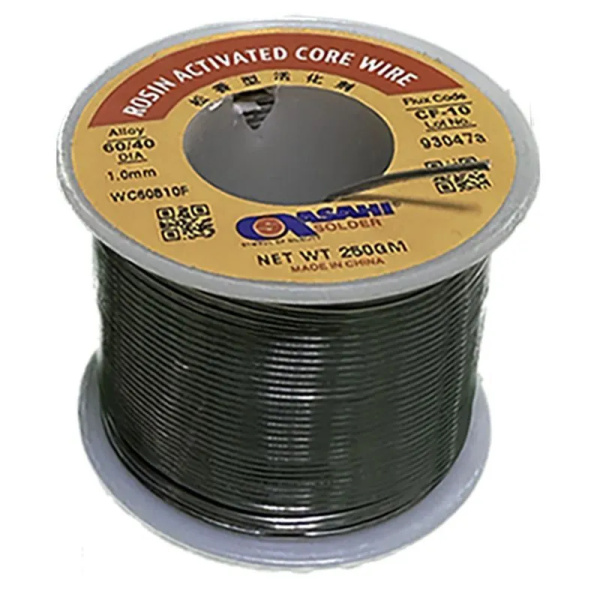 Припой Sn60Pb40 флюс CF10, ТКР1, Holly Island SD-90, катушка 1000г, 190°C