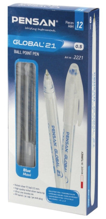 Ручка шариковая PENSAN "Global-21 " 0,5мм., синяя, чернила на масляной основе (2221)
