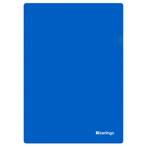 Папка-уголок А4 200мкм. BERLINGO "Soft Touch" синий (LFp_A4981)