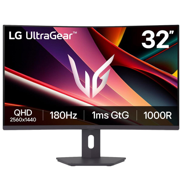 Монитор 31.5" LG 32G600A-B  Curved VA, 2560x1440, 180Hz, 1ms, 300сd/m, 3000:1, HDR10 | 2xHDMI(2.0), DP(1.4) | HAS, Swivel, ExPSU, Vesa 100, Black