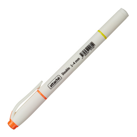 Маркер текстовыделитель Attache "Double" желтый/оранж. 1-4 мм (958566)