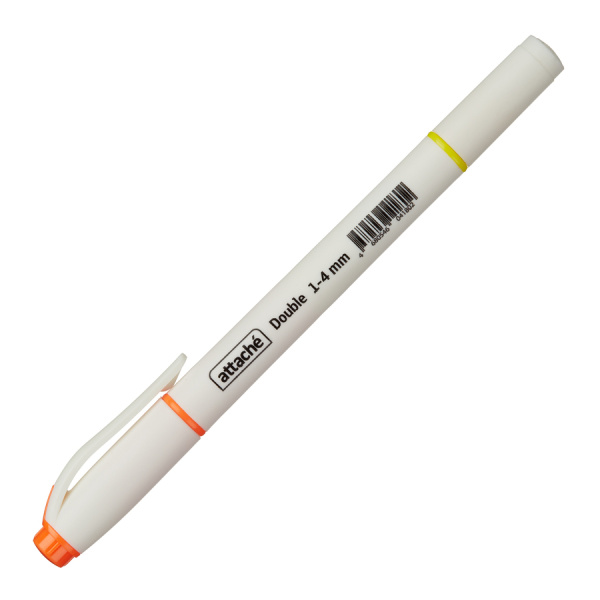Маркер текстовыделитель Attache "Double" желтый/оранж. 1-4 мм (958566)