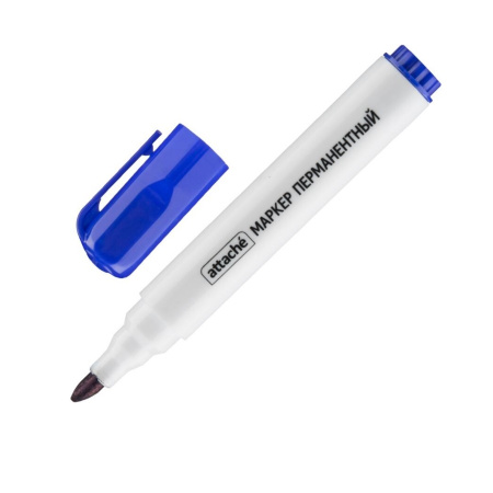 Маркер перманентный ATTACHE 1,5-3мм., скошенный, синий (916460)