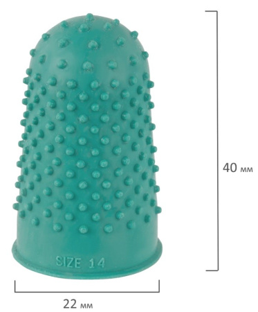Напальчник резиновые с отверстиями диаметр 22мм, зеленые, STAFF, 227966
