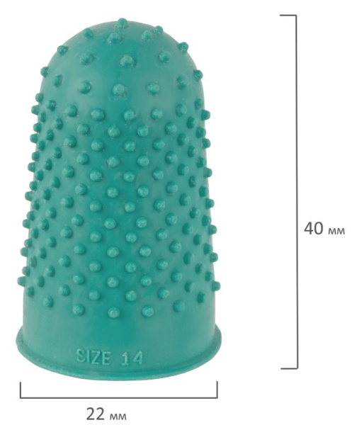 Напальчник резиновые с отверстиями диаметр 22мм, зеленые, STAFF, 227966