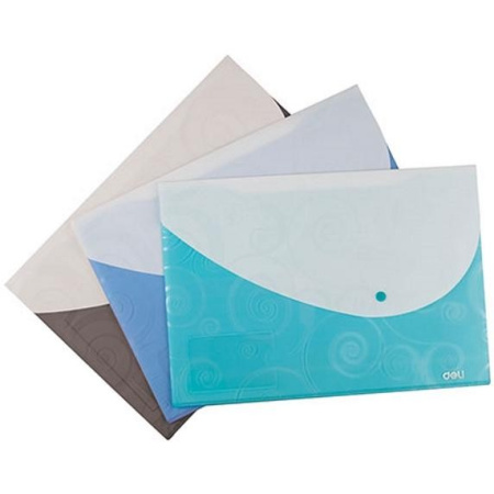 Папка-конверт на кнопке DELI  358*240мм ассорти (Е5664)