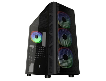 Корпус E-ATX Б_БП 1STPLAYER FIREBASE XP-E (USB, Audio, 4x120mm LED, черный)[XP-E-4F1]