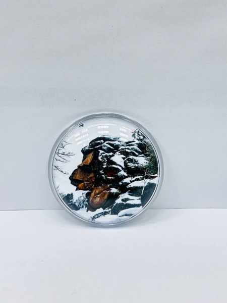 Магнит сувенирный, круглый. "Красноярск" (76 мм)