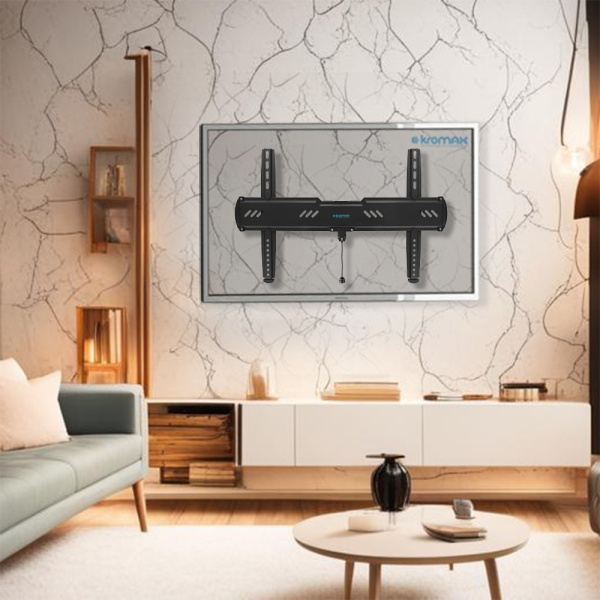 Кронштейн Kromax Ultra Slim-100 black для тв,32-90",до 55кг, от стены 20 мм, до VESA 600x400,фиксированный