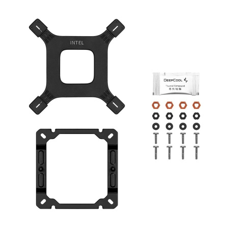 Кулер S115x/1200/1700/1851/AM5/AM4 DEEPCOOL AG400 BK ARGB V2 (220W/120mm/500-2100rpm/ARGB/4 тепл.трубки/черный)
