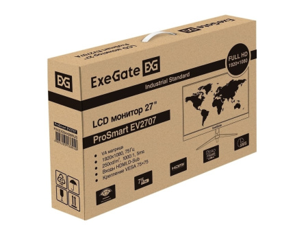 Монитор 27"/ExeGate/ProSmart EV2707/Черный/VA/1920*1080/75 Гц/VGA/HDMI